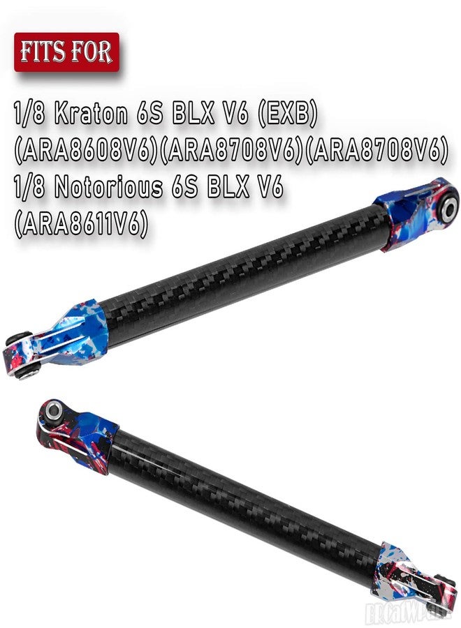 قطع غيار BRCatWPark من ألياف الكربون لترقيات الأنابيب لسيارات 1/8 Kraton 6S BLX V6 (EXB)/Notorious 6S BLX V6، وكأس كروي من سبيكة معدنية، ودعامة تقوية أمامية وخلفية، ARA320501/ARA320762/ARA320763، بألوان متعددة (أحمر وأزرق). - Image 2